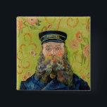 Vincent Van Gogh - Postman Joseph Roulin 15 Cm Square Badge<br><div class="desc">Portrait of the Postman Joseph Roulin / Joseph-Etienne Roulin,  le postier - Vincent Van Gogh,  April 1889</div>