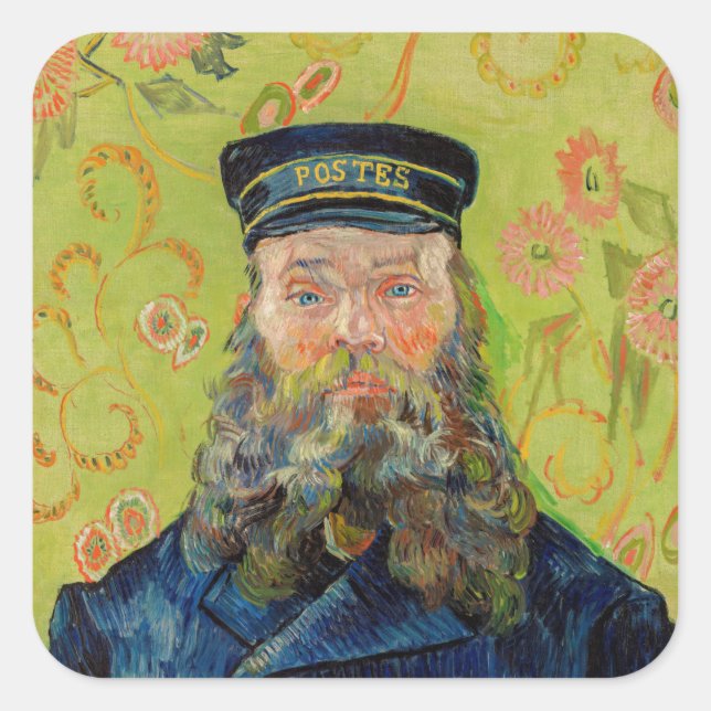 Vincent Van Gogh - Postman Joseph Roulin Square Sticker (Front)