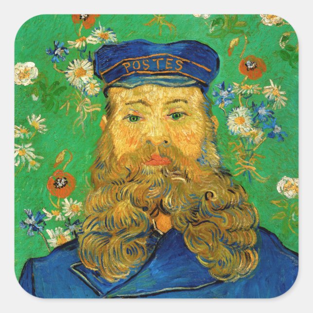 Vincent Van Gogh - Postman Joseph Roulin Square Sticker (Front)