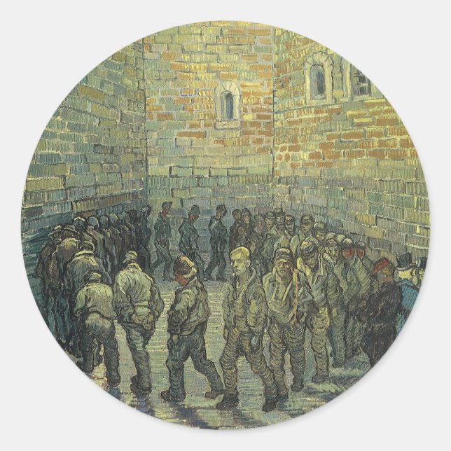 Vincent van Gogh - Prisoners Exercising Classic Round Sticker (Front)
