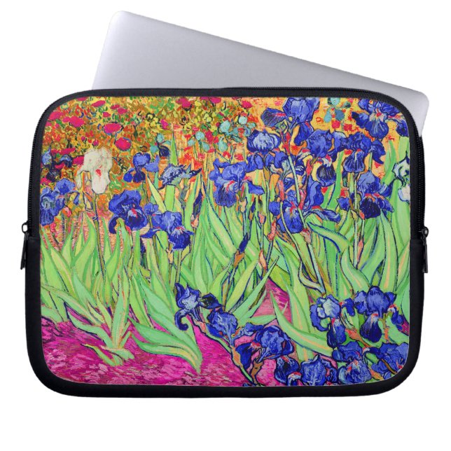 vincent van gogh purple irises laptop sleeve (Front)