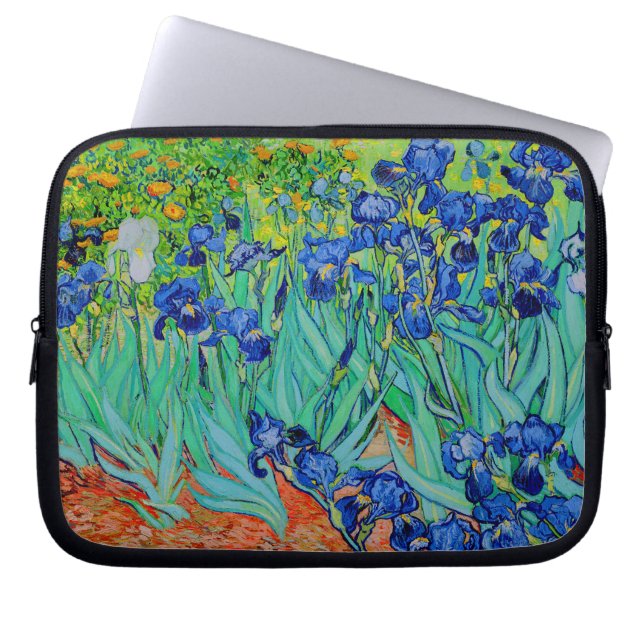 vincent van gogh purple irises laptop sleeve (Front)