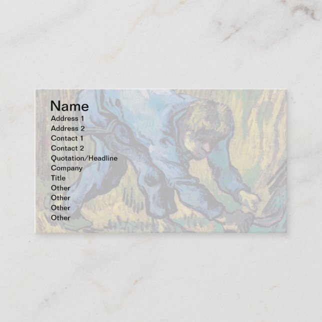 Vincent Van Gogh - Reaper With Sickle - Fine Art Business Card (Front)