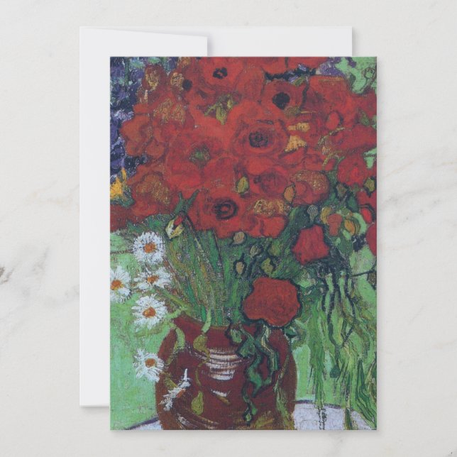 Vincent Van Gogh - Red Poppies and Daisies Thank You Card (Front)