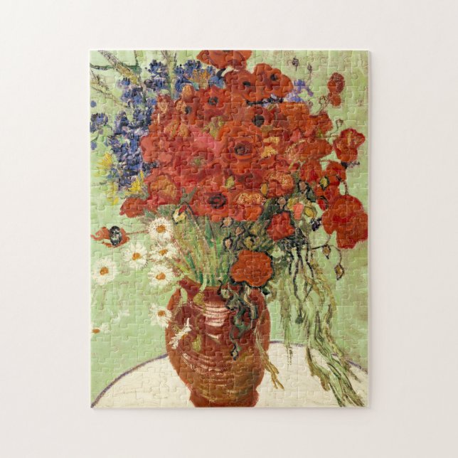 Vincent Van Gogh Red Poppies Still Life Painting Jigsaw Puzzle (Vertical)