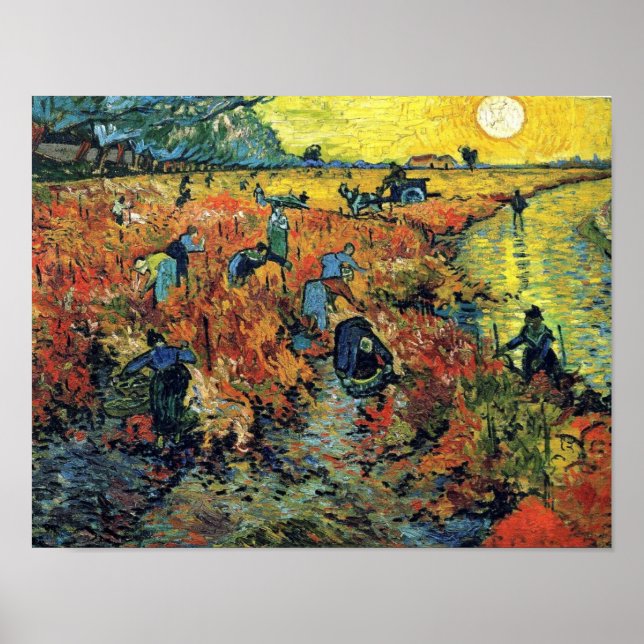 Vincent Van Gogh - Red Vineyard At Arles Painting Poster (Front)