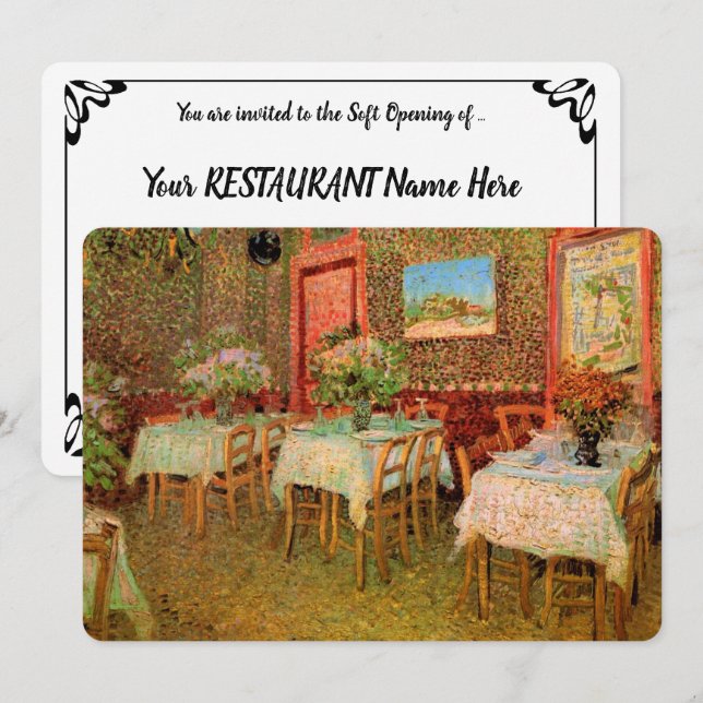 Vincent van Gogh Restaurant Soft Open Invitation (Front/Back)