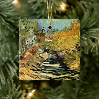 Vincent van Gogh Road at Saint-Remy, Female Figure Ceramic Tree Decoration