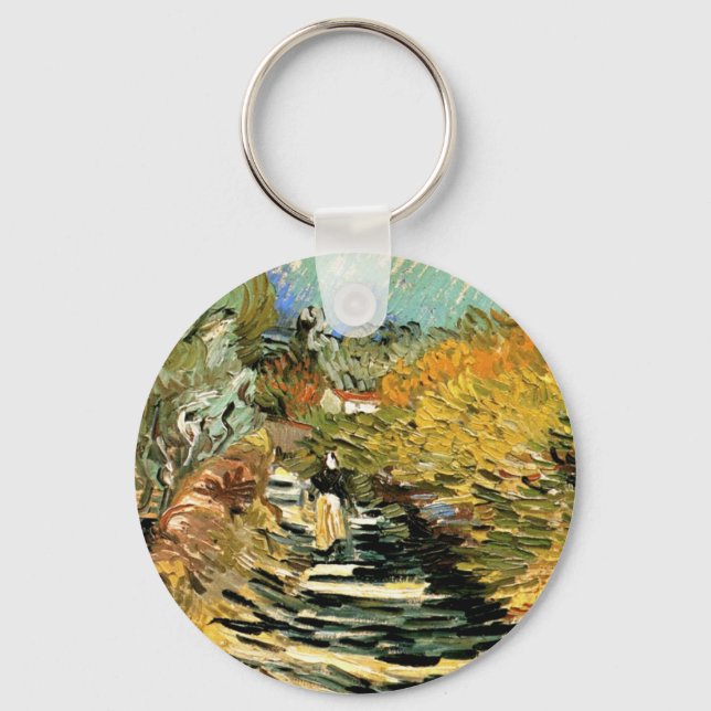 Vincent van Gogh Road at Saint-Remy, Female Figure Key Ring (Front)