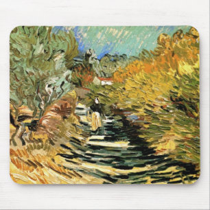 Vincent van Gogh Road at Saint-Remy, Female Figure Mouse Mat