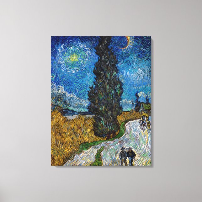 Vincent van Gogh - Road with Cypress and Star Canvas Print (Front)