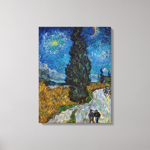 Vincent van Gogh - Road with Cypress and Star Canvas Print