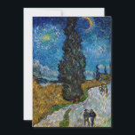 Vincent van Gogh - Road with Cypress and Star Invitation<br><div class="desc">Country Road with Cypress and Star - Vincent van Gogh,  Oil on Canvas,  1890,  Saint-Remy</div>