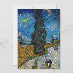 Vincent van Gogh - Road with Cypress and Star Invitation