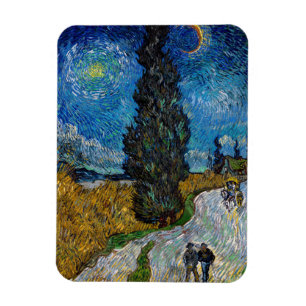 Vincent van Gogh - Road with Cypress and Star Magnet