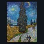 Vincent van Gogh - Road with Cypress and Star Notebook<br><div class="desc">Country Road with Cypress and Star - Vincent van Gogh,  Oil on Canvas,  1890,  Saint-Remy</div>