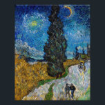 Vincent van Gogh - Road with Cypress and Star Photo Print<br><div class="desc">Country Road with Cypress and Star - Vincent van Gogh,  Oil on Canvas,  1890,  Saint-Remy</div>
