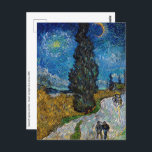Vincent van Gogh - Road with Cypress and Star Postcard<br><div class="desc">Country Road with Cypress and Star - Vincent van Gogh,  Oil on Canvas,  1890,  Saint-Remy</div>