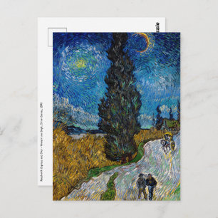 Vincent van Gogh - Road with Cypress and Star Postcard