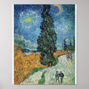 Vincent Van Gogh - Road with Cypress and Star Poster