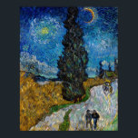 Vincent van Gogh - Road with Cypress and Star Poster<br><div class="desc">Country Road with Cypress and Star - Vincent van Gogh,  Oil on Canvas,  1890,  Saint-Remy</div>