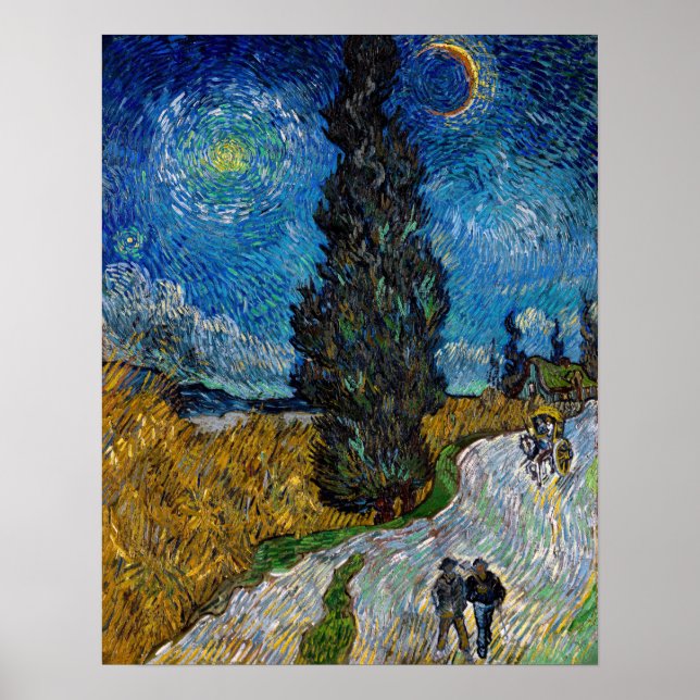 Vincent van Gogh - Road with Cypress and Star Poster (Front)