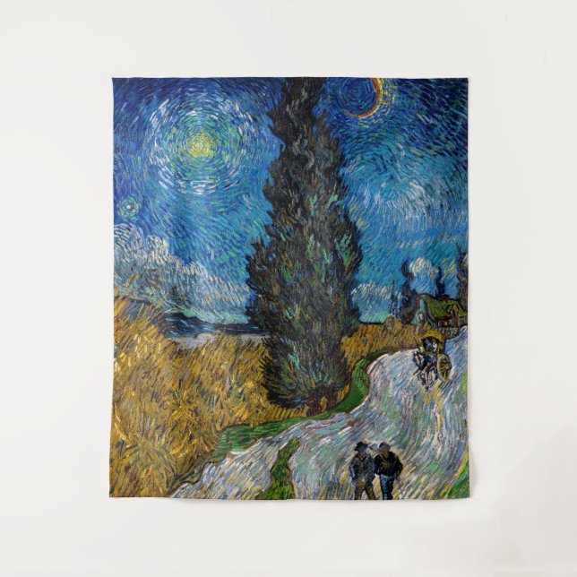 Vincent van Gogh - Road with Cypress and Star Tapestry (Front)