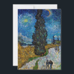 Vincent van Gogh - Road with Cypress and Star Thank You Card<br><div class="desc">Country Road with Cypress and Star - Vincent van Gogh,  Oil on Canvas,  1890,  Saint-Remy</div>