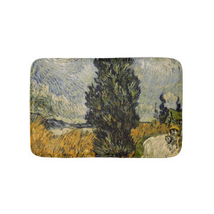 Vincent van Gogh   Road with Cypresses, 1890 Bath Mat