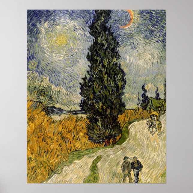 Vincent van Gogh | Road with Cypresses, 1890 Poster (Front)
