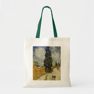Vincent van Gogh Road with Cypresses, 1890 Tote Bag