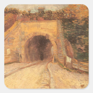 Vincent van Gogh - Roadway Underpass, The Viaduct Square Sticker