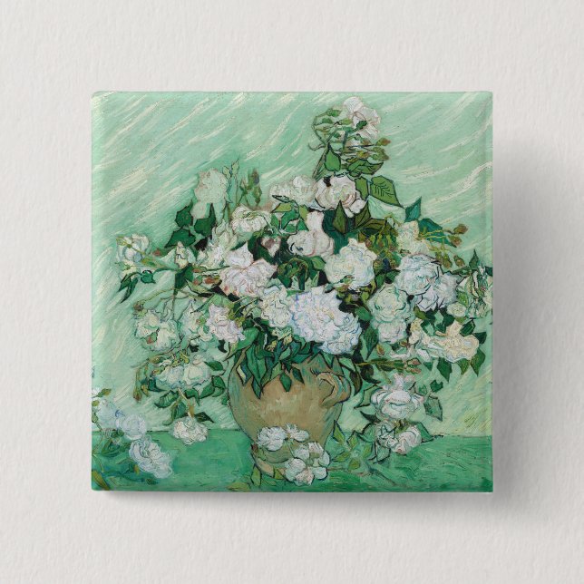 Vincent van Gogh - Roses 15 Cm Square Badge (Front)
