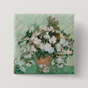 Vincent van Gogh Roses, 1890 15 Cm Square Badge