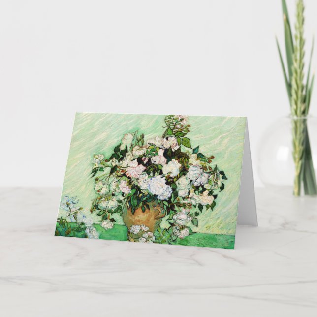 Vincent Van Gogh Roses (1890) Card (Front)