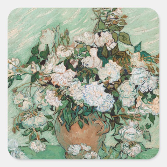 Vincent van Gogh | Roses, 1890 Square Sticker (Front)
