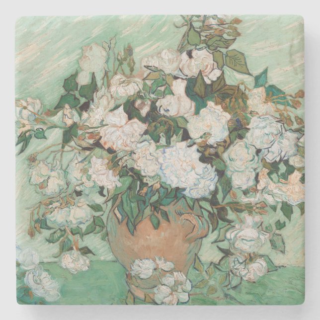 Vincent van Gogh | Roses, 1890 Stone Coaster (Front)