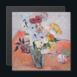 Vincent van Gogh - Roses & Anemones Magnetic Card<br><div class="desc">Still Life / Japanese Vase with Roses and Anemones - Vincent van Gogh,  1890</div>