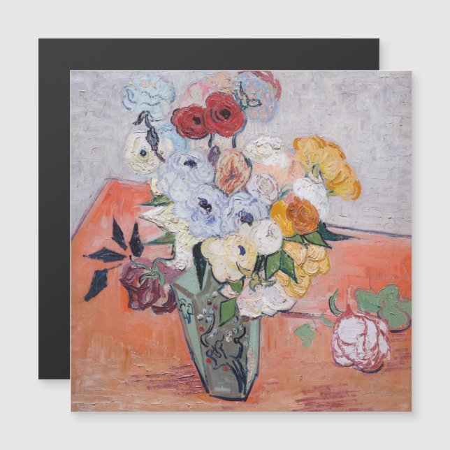 Vincent van Gogh - Roses & Anemones Magnetic Card (Front/Back)