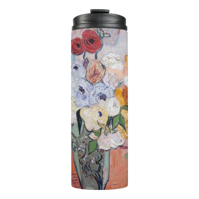 Vincent van Gogh - Roses & Anemones Magnetic Card Thermal Tumbler (Front)