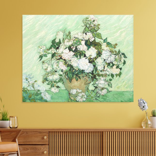 Vincent van Gogh - Roses  Canvas Print (Insitu(LivingRoom))