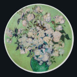 Vincent van Gogh - Roses Ceramic Knob<br><div class="desc">Roses / A Vase of Roses / Still Life: Pink Roses in a Vase - Vincent van Gogh,  Oil on Canvas,  1890</div>