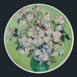 Vincent van Gogh - Roses Ceramic Knob<br><div class="desc">Roses / A Vase of Roses / Still Life: Pink Roses in a Vase - Vincent van Gogh,  Oil on Canvas,  1890</div>