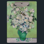 Vincent van Gogh - Roses Clipboard<br><div class="desc">Roses / A Vase of Roses / Still Life: Pink Roses in a Vase - Vincent van Gogh,  Oil on Canvas,  1890</div>
