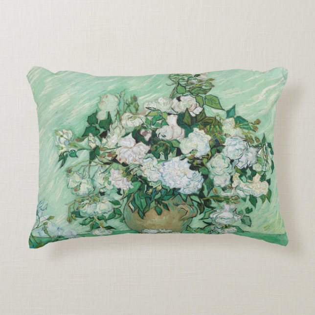Vincent van Gogh - Roses Decorative Cushion (Front)