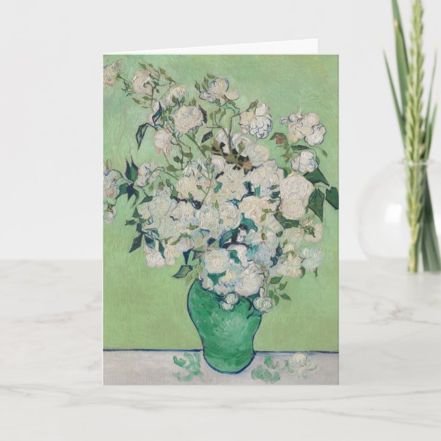Vincent Van Gogh Roses Impressionist Birthday Card (Front)