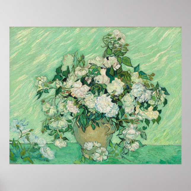 Vincent van Gogh Roses Impressionist Poster (Front)