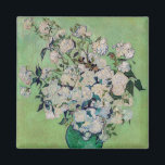 Vincent van Gogh - Roses Magnet<br><div class="desc">Roses / A Vase of Roses / Still Life: Pink Roses in a Vase - Vincent van Gogh,  Oil on Canvas,  1890</div>