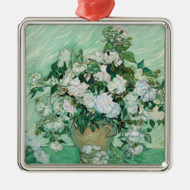Vincent van Gogh - Roses Metal Tree Decoration (Front)