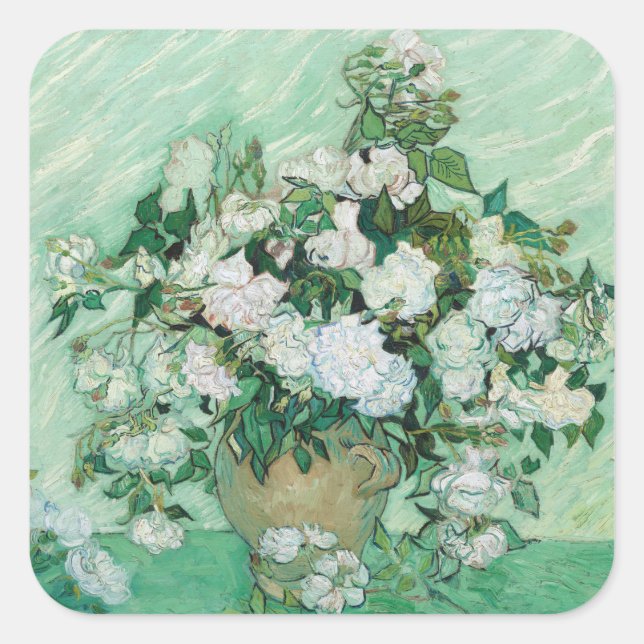 Vincent van Gogh - Roses Square Sticker (Front)